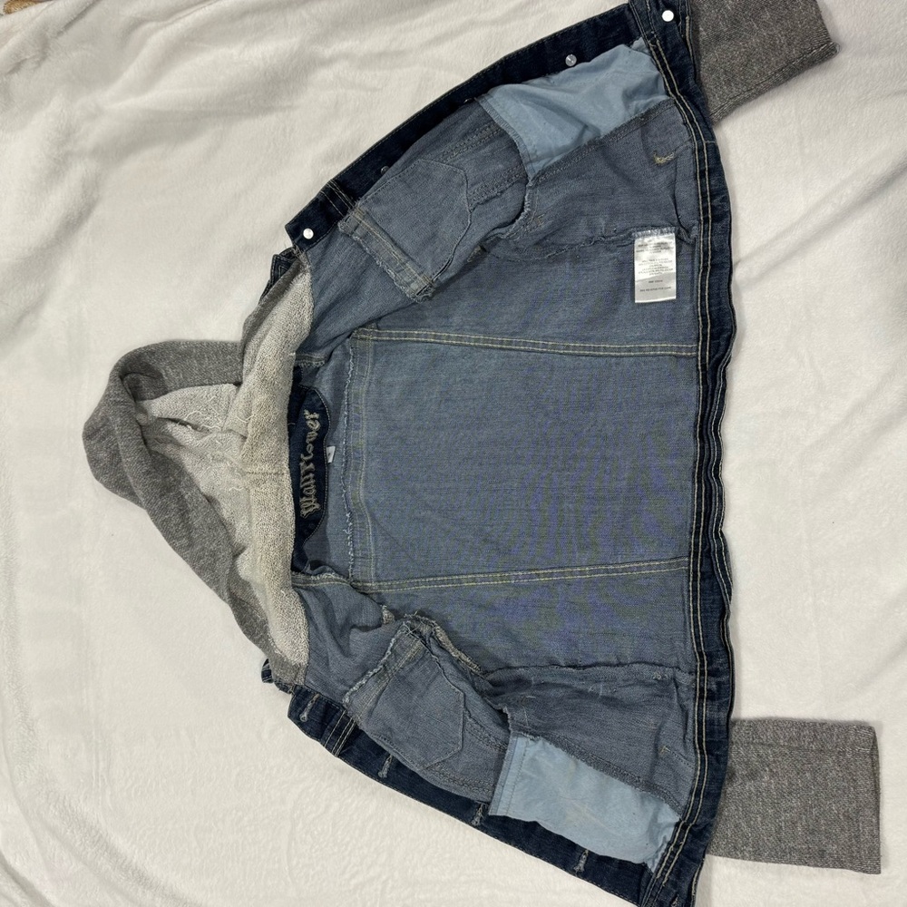 Wallflower Denim Jacket with Gray Hood